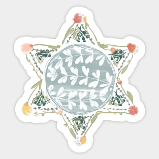 Floral Sheriffs Star Sticker